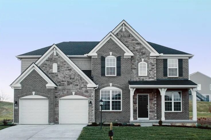 Коттеджи из серого кирпича фото Pin on Drees Buchanan Brick exterior house, Grey exterior house colors, Grey bri