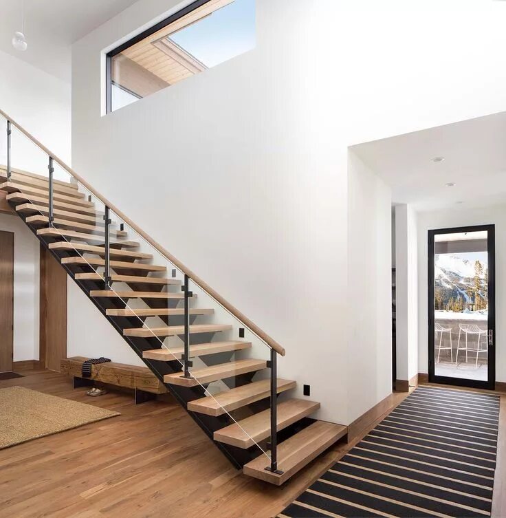 Коттеджи лестницы фото Modern mountain living full of transparency and light in Big Sky, Montana Modern