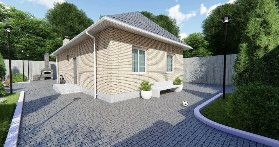 Коттеджи в краснодаре от застройщика цена фото Купить дом, 71.5 м² по адресу Краснодар, коттеджный посёлок Крепость, Бриньковск