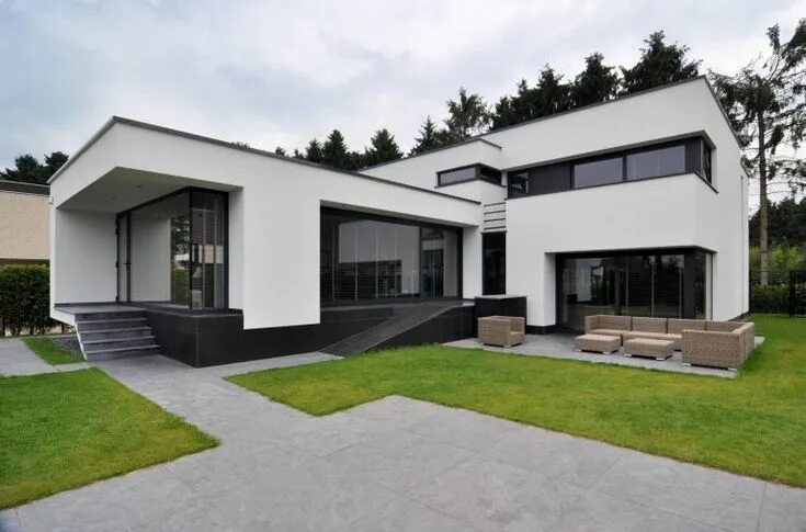 Коттеджи в современном стиле фото casa em l branca House exterior, House architecture design, Prefabricated houses