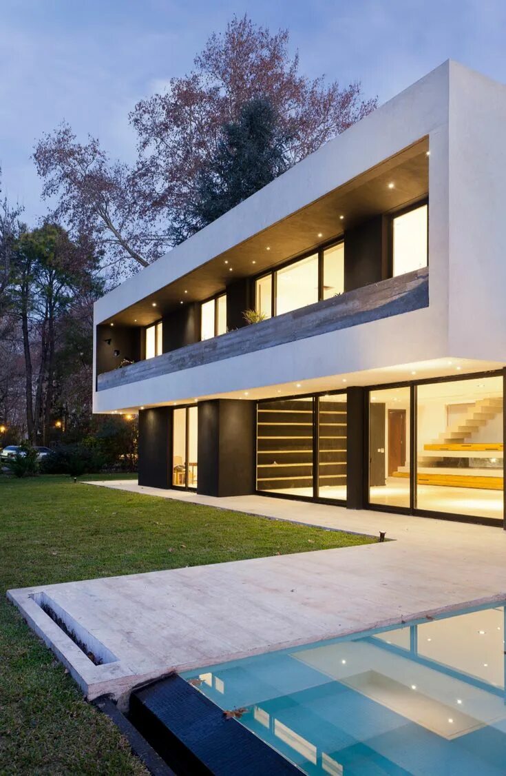 Коттеджи в современном стиле фото Gallery of BLLTT House / Enrique Barberis - 15 Modern house exterior, House exte