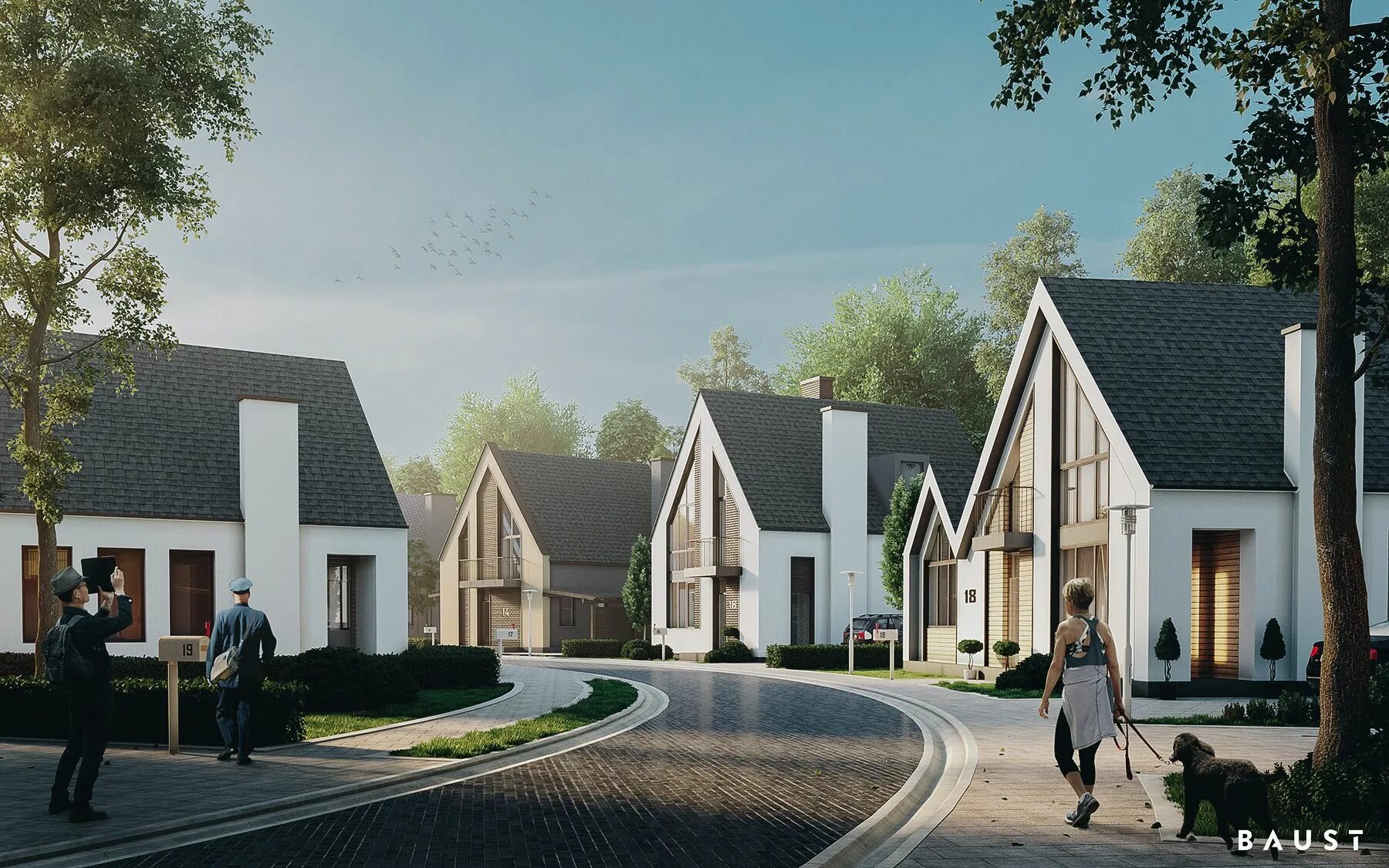 Коттеджный поселок фото домов Villaggo on Behance in 2020 Facade house, Cluster house, House styles