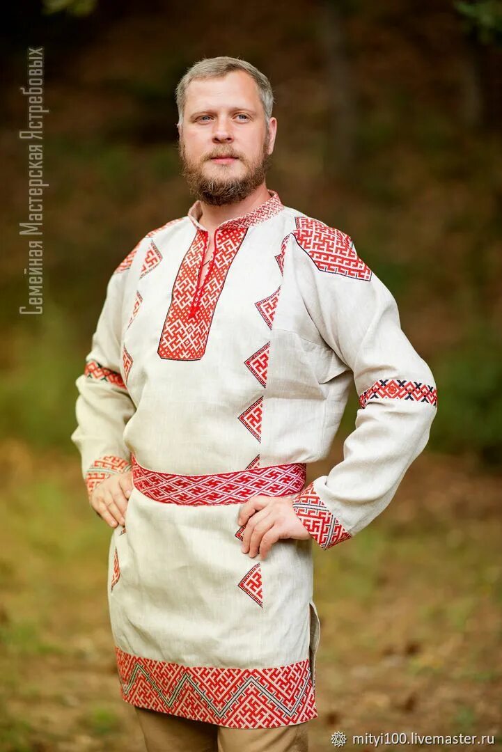 Красивые муж русские рубахи народные фото Рубаха ОДОЛЕНЬ и ПАПОРОТНИК (серая) в интернет-магазине на Ярмарке Мастеров Наро