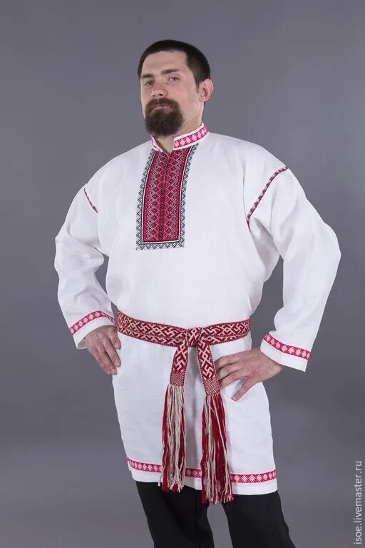 Красивые муж русские рубахи народные фото Рубаха славянская праздничная мужская (белый лен) купить в интернет-магазине Ярм
