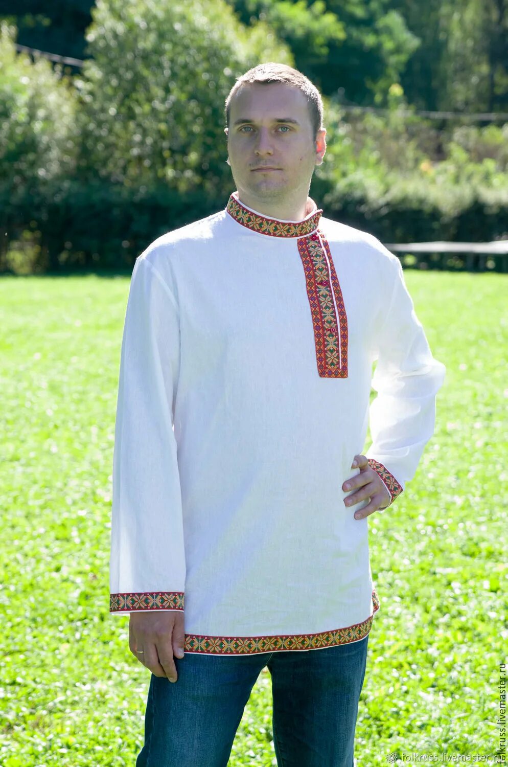 Красивые муж русские рубахи народные фото Рубашка русская народная Косоворотка хлопок мужская в интернет-магазине Ярмарка 