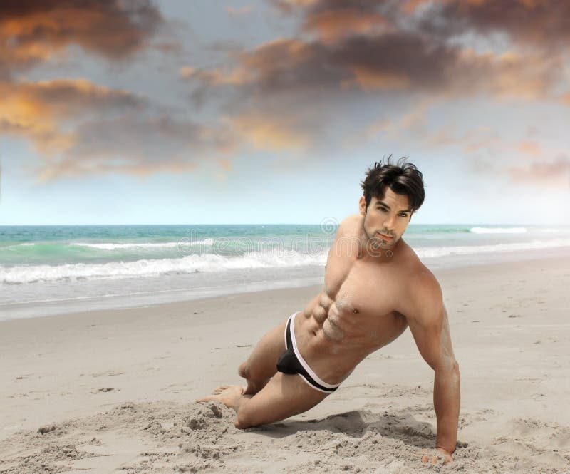 Красивые мужчины на пляже фото Man on beach stock photo. Image of buff, male, gorgeous - 25355198