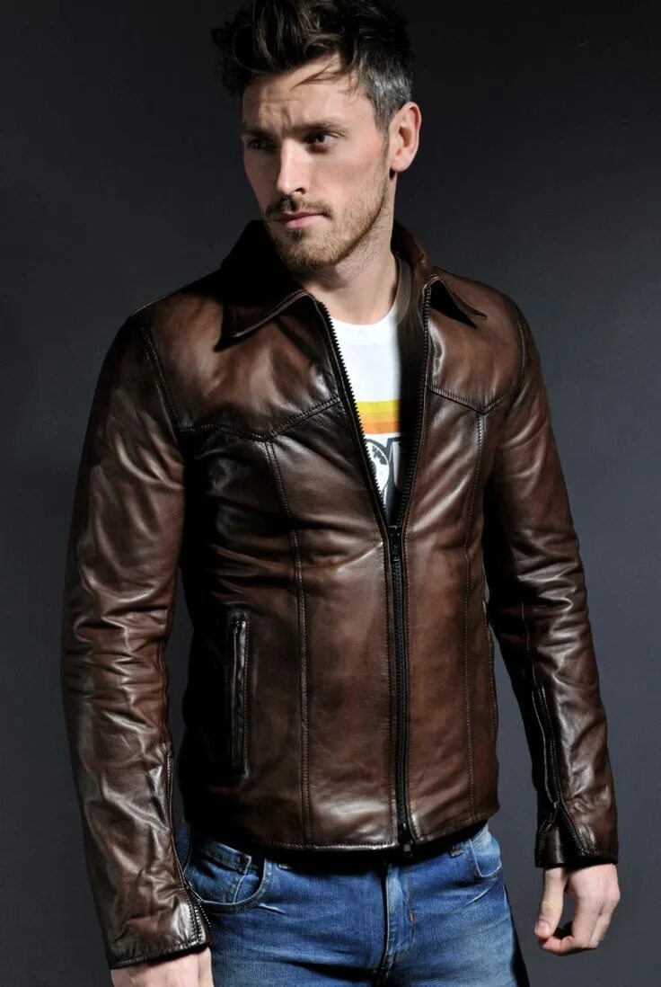 Красивые мужские кожаные куртки фото The Wheelman Mens fashion rugged, Vintage leather jacket, Leather jacket men