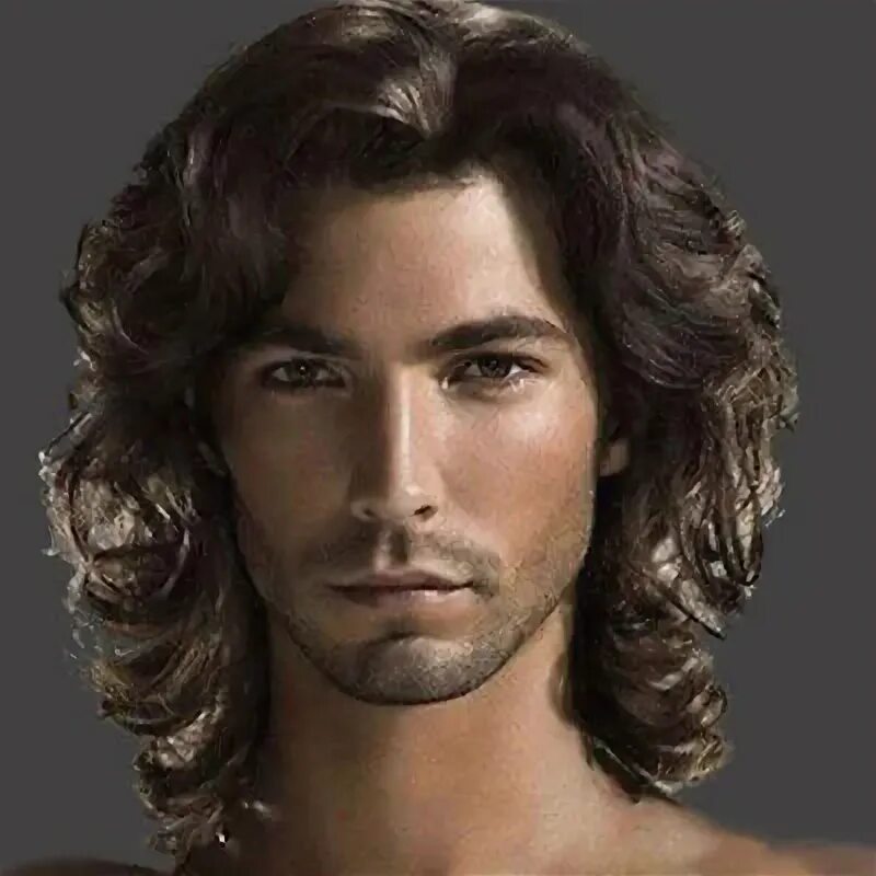 Красивые мужские стрижки на длинные волосы Men Wigs Dark Brown Long Curly Waves for Man Heat Resistant Synthetic Hair New e