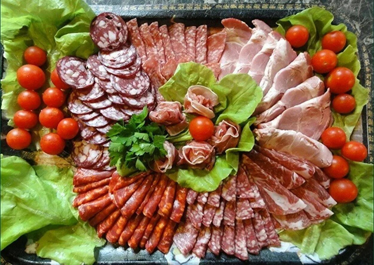 Красивые мясные нарезки на праздничный стол фото Мясные закуски - CoffeePapa.ru