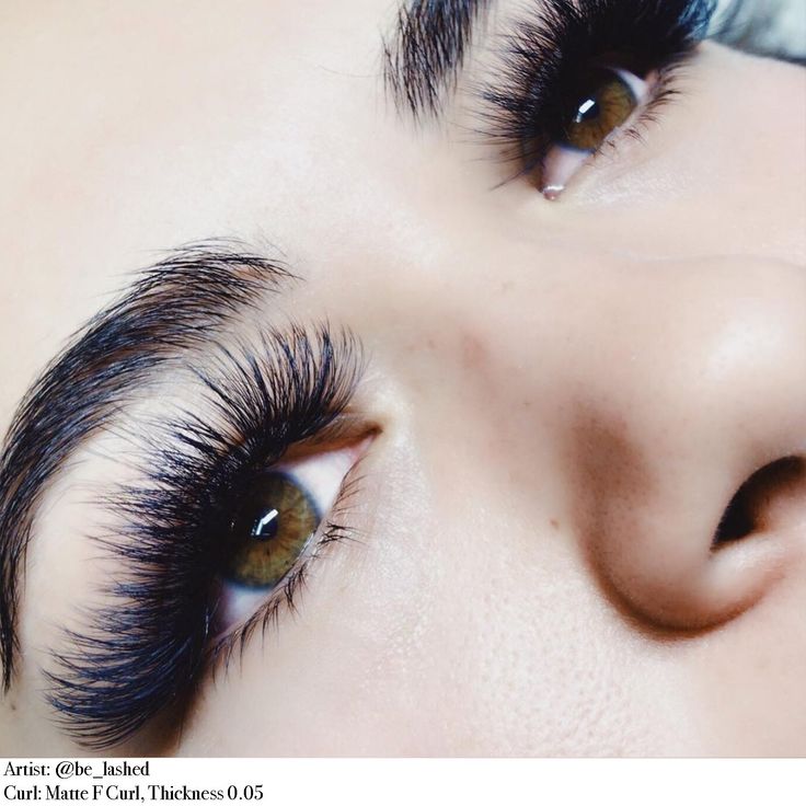 Красивые нарощенные ресницы 2024 фото Volume Lash Extensions 0.07mm D Curl 15-20mm Brown, brown volume lash extensions