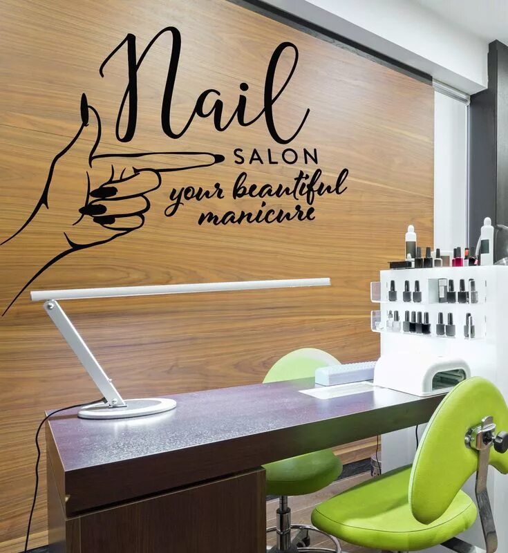 Красивые названия маникюра Vinyl Wall Decal Nails Salon Studio Logo Manicure Signboard Stickers (2653ig) Sa