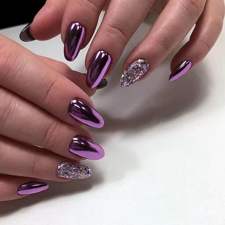 Красивые ногти дизайн фото новинки Pin on Nail design Acrylic nails, Purple nails, Chrome nails