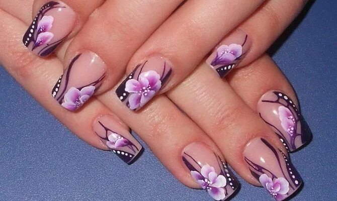 Красивые ногти фото дизайн с рисунком новинки Маникюр с китайской росписью Floral nails, Floral nail designs, Best nail art de