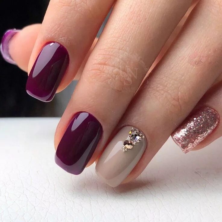 Красивые ногти гель лаком фото новинки Pin on Makeup Burgundy nails, Fall gel nails, Wine nails