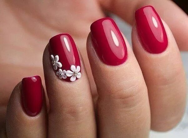 Красивые ногти маникюр гель лак 2024 Красный маникюр Red gel nails, Red nail art, Manicure nail designs
