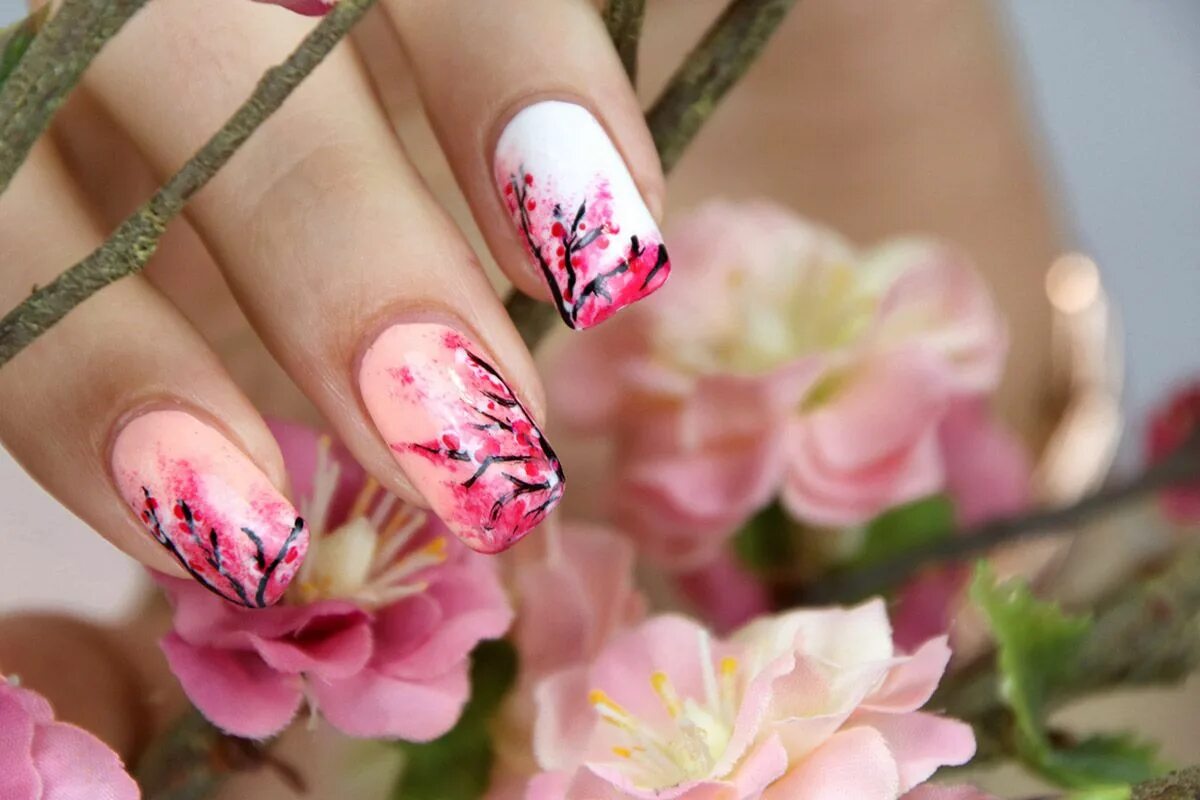 Красивые ногти маникюр на весну #CherryBlossom #NailArt by The Beauty of #NailPolish is featured for #ManicureMo