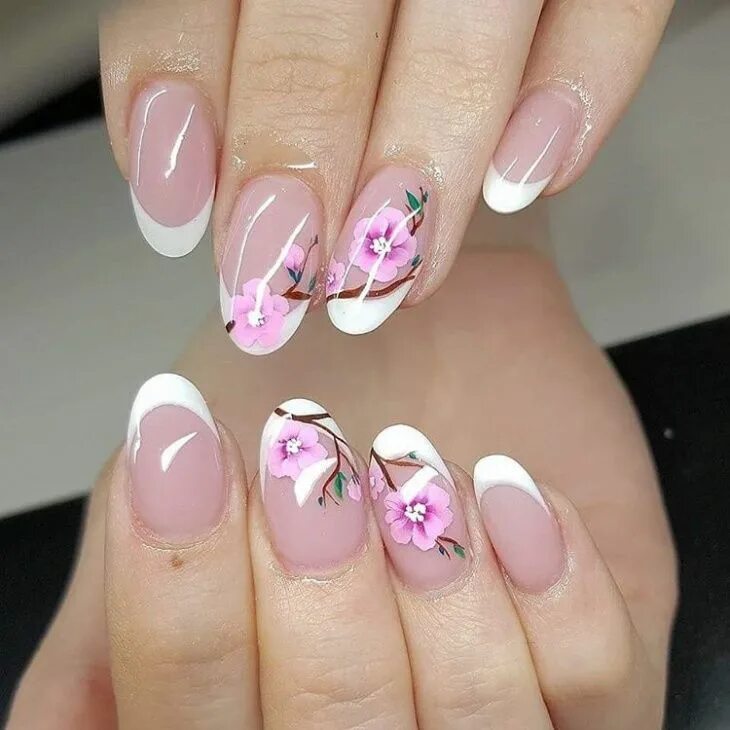 Красивые ногти маникюр на весну Cherry Blossom Nail Design for Cute Nails Cherry blossom nails, Cherry blossom n