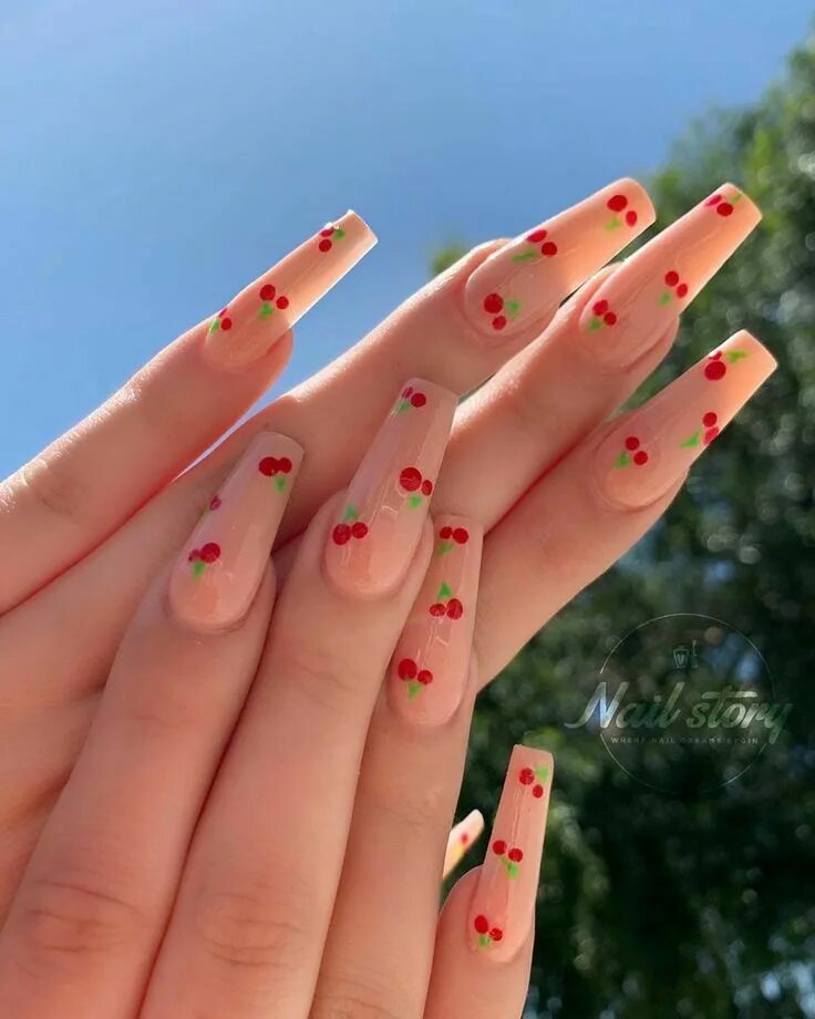 Красивые ногти не яркие легкие маникюр #ногти #длинныеногти #ногти2020 #дизайногтей #маникюр #nails #эстетика Cherry na