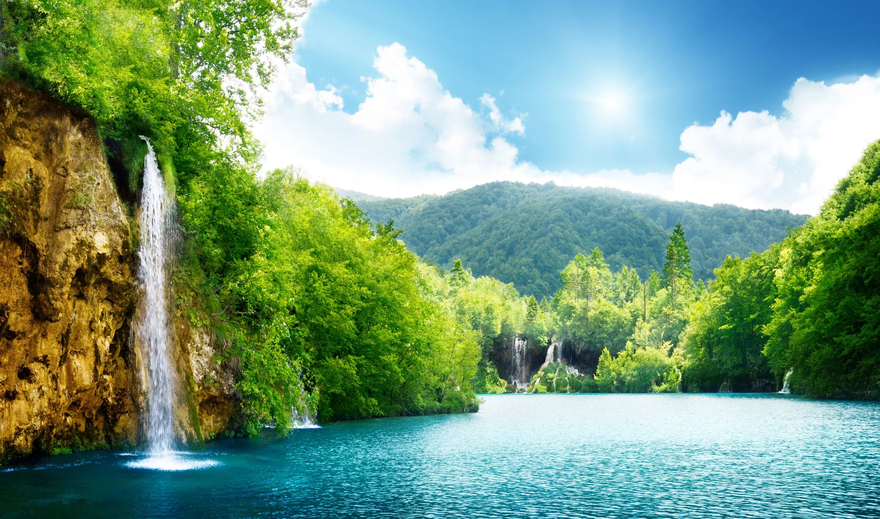 Красивые обои на андроид фото Nature desktop wallpaper, Nature desktop, Waterfall wallpaper