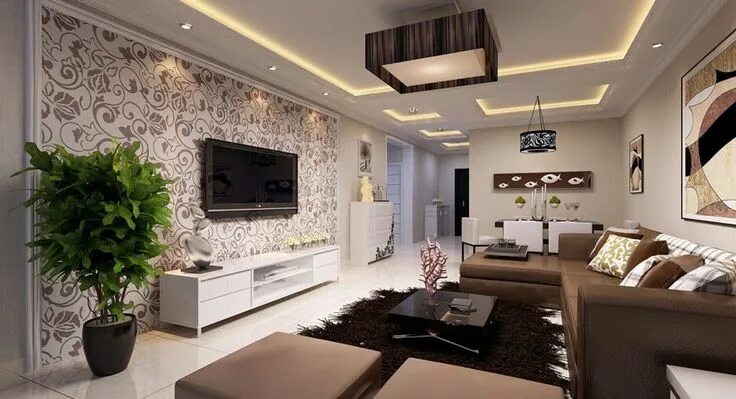 Красивые обои в гостиную фото дизайн Pin by Мария Смирнова on Home House design, Family room, Interior