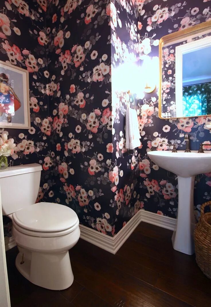 Красивые обои в туалет фото Powder Bath The Reveal - Hi Sugarplum! Powder bath, Powder room makeover, Bath