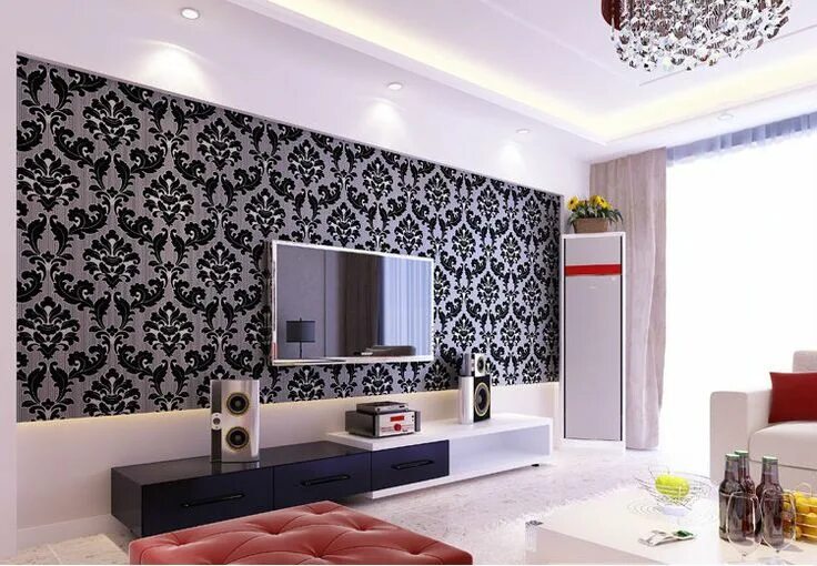 Красивые обои в зал фото Pin by Joanna Teciak on Domy Home theater installation, Wallpaper for home wall,