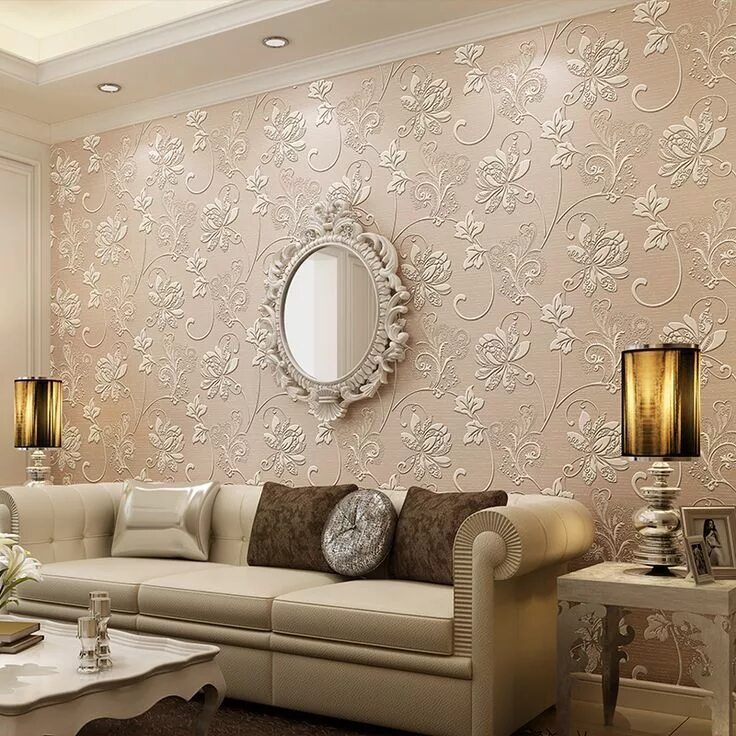 Красивые обои в зал фото 15 dicas e 51 inspirações para decorar a parede atrás do sofá Wallpaper living r