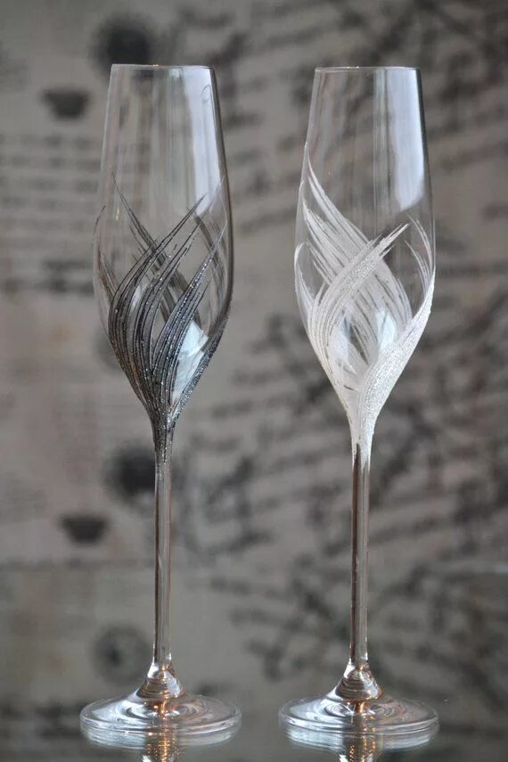 Красивые оформления бокалов Copas de boda para los novios, Copas de brindis para boda, Copas negras, Flautas