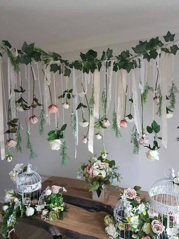 Красивые оформления декор Flower garland flower wall hanging wedding decor wedding Etsy Hanging flower wal