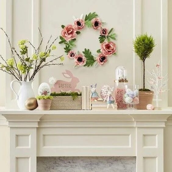 Красивые оформления декор Pin by Zulily Creative on Easter Home Easter fireplace mantel decor, Easter fire