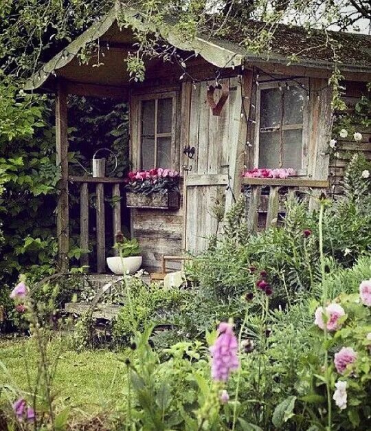 Красивые оформления домов недорого в деревне Pin on Portas e janelas Cottage garden, Rustic gardens, Garden shed