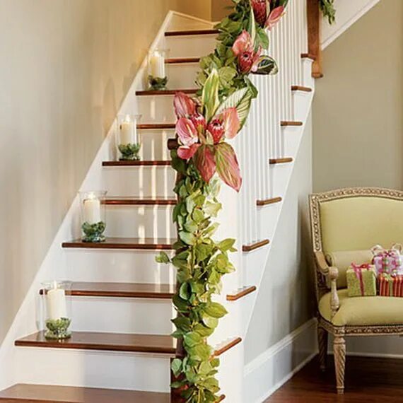 Красивые оформления лестниц 50 Unique Fall Staircase Decor Ideas Christmas staircase, Christmas stairs, Chri