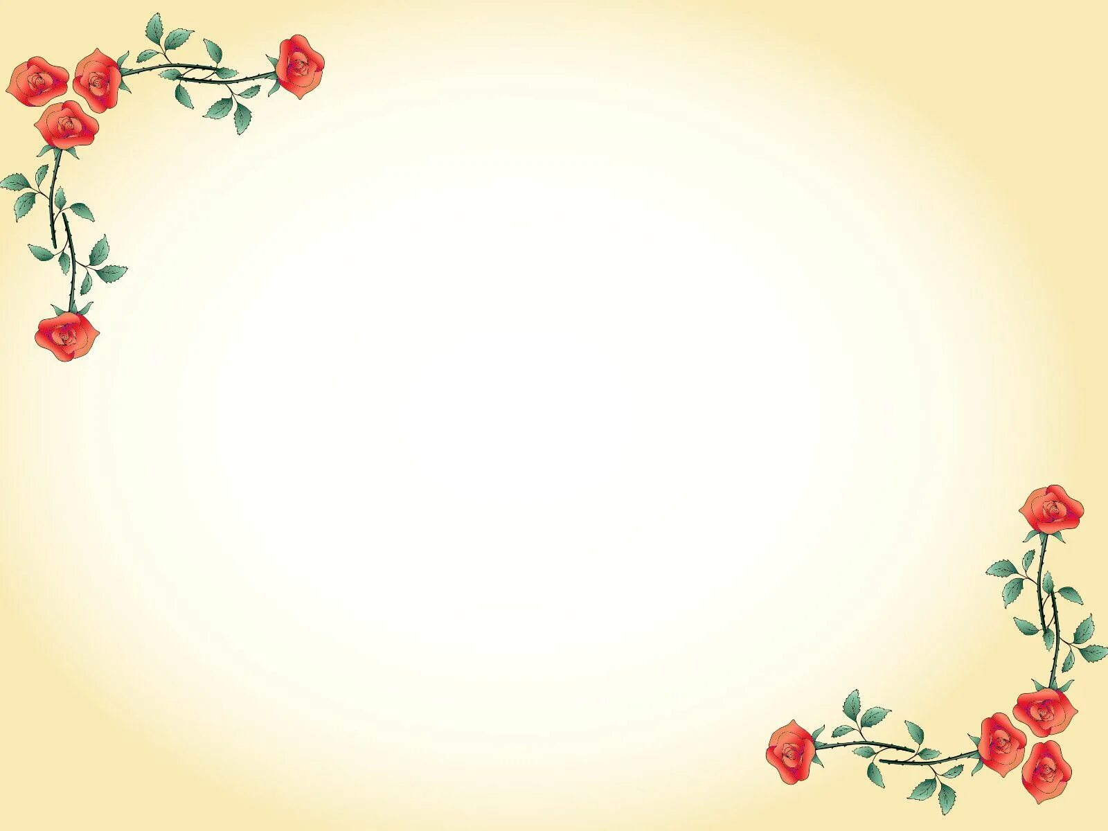 Красивые оформления powerpoint Red Flowers Border Powerpoint Templates - Border & Frames, Flowers, Red, Yel. in