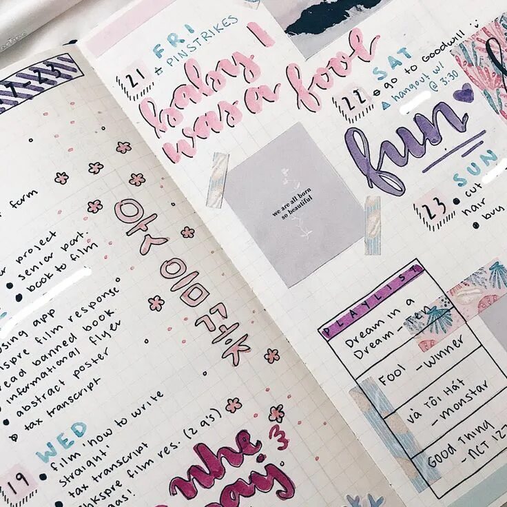 Красивые оформления записей Pin su b u l l e t j o u r n a l Quaderno