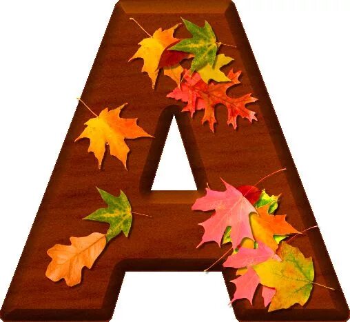 Красивые осенние буквы для оформления Presentation Alphabets: Cherry Wood Leaves Letter A Bricolage enfants automne, L