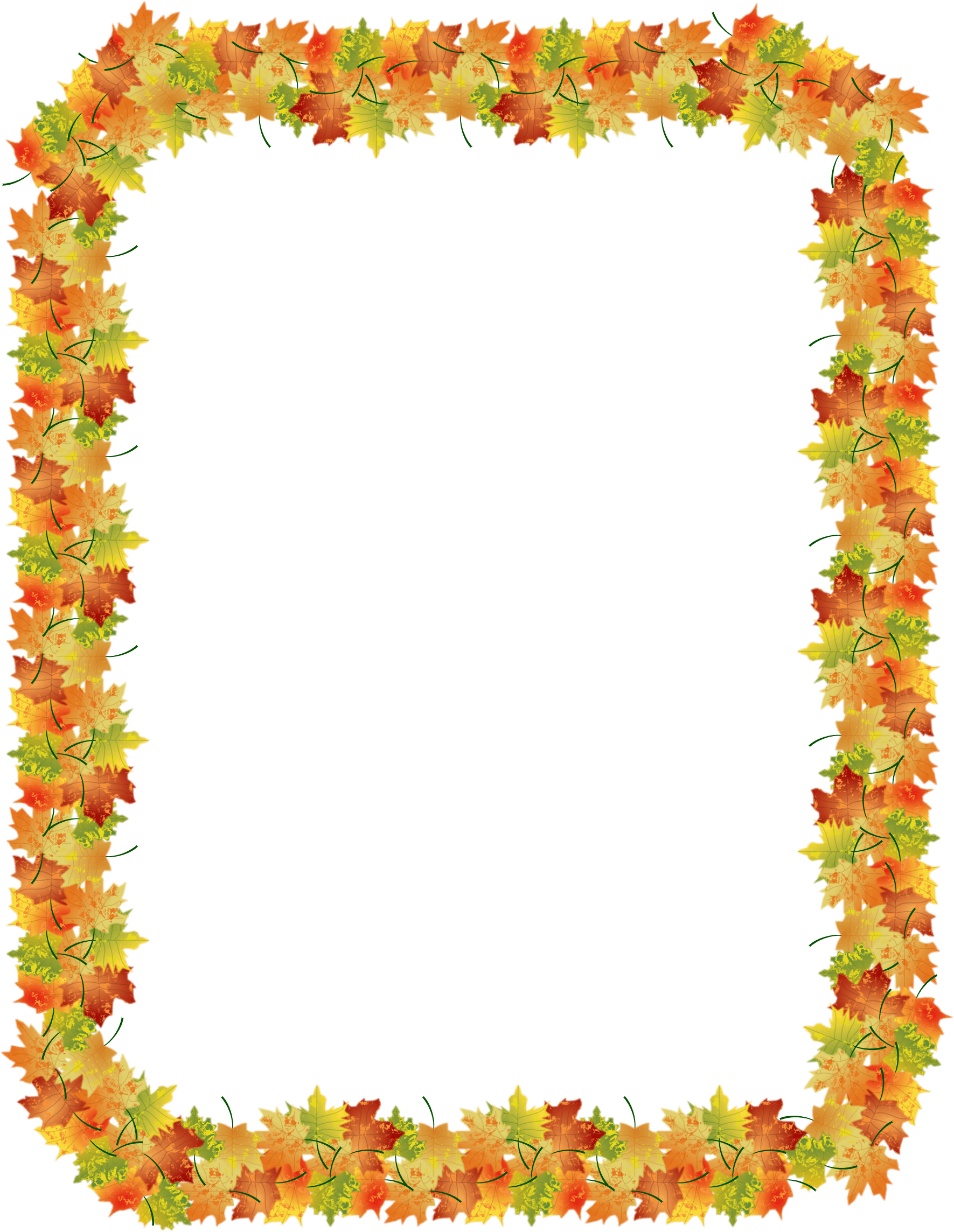 Красивые осенние рамки для оформления текста Fall Theme Border