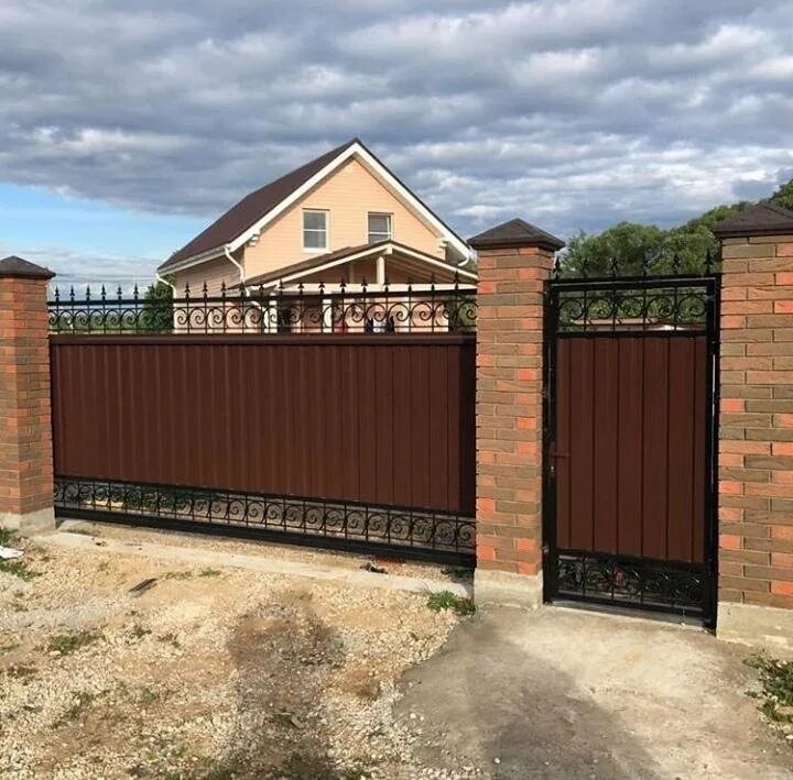 Красивые откатные ворота для частного дома фото Неактивно