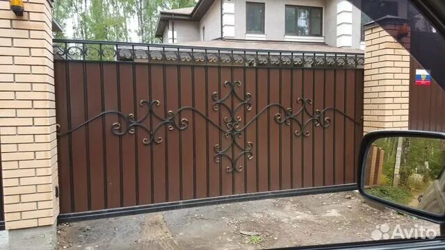 Красивые откатные ворота для частного дома фото Ворота откатные,распашные, жалюзи,автоматика купить в Чалтыре Товары для дома и 
