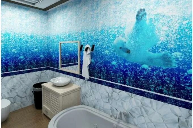 Красивые панели для ванной комнаты фото Панели ПВХ Panda Атлантика