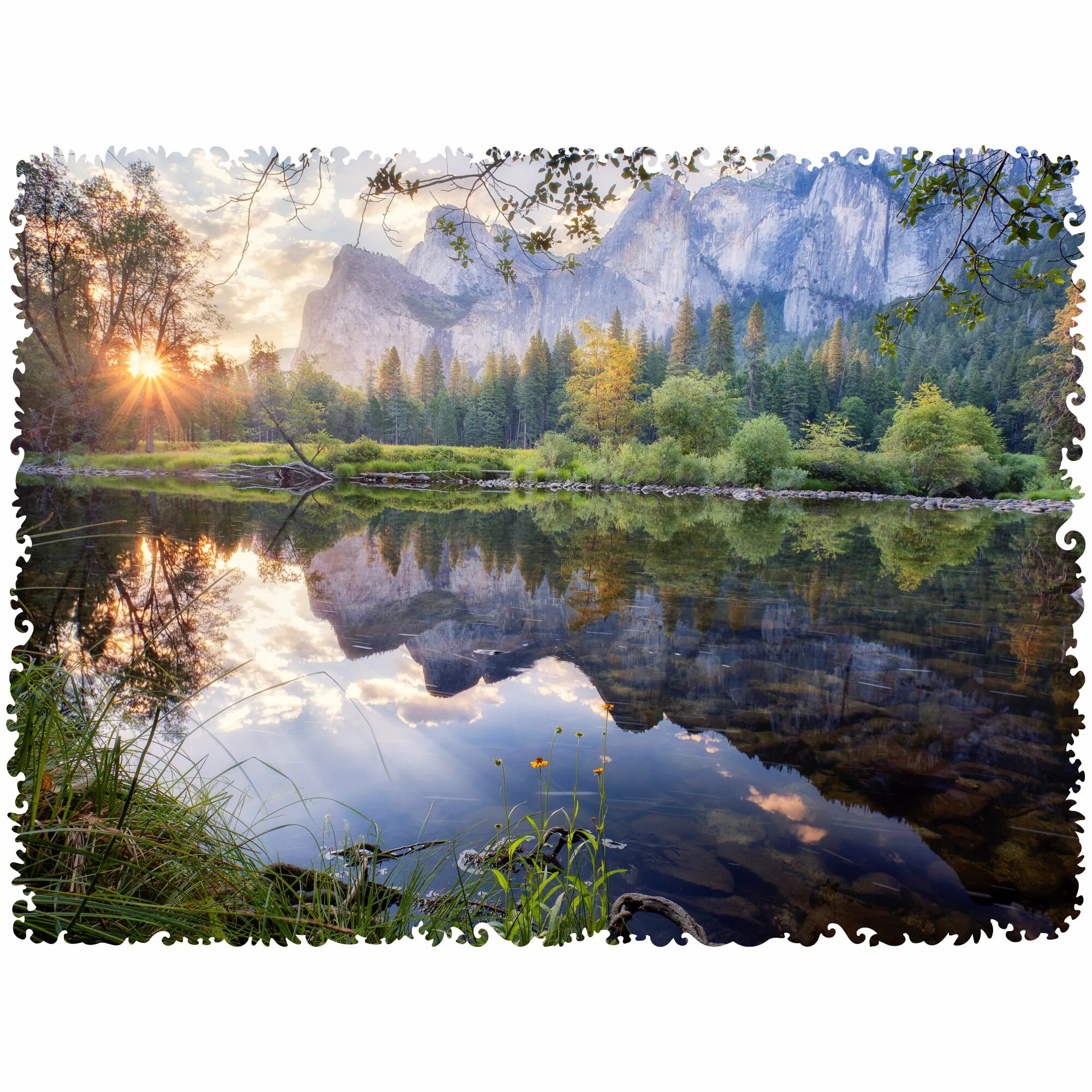 Красивые пейзажи природы фото Деревянный пазл Unidragon / Юнидрагон Nature Лесное Озеро размер 31x23 см, 250 д