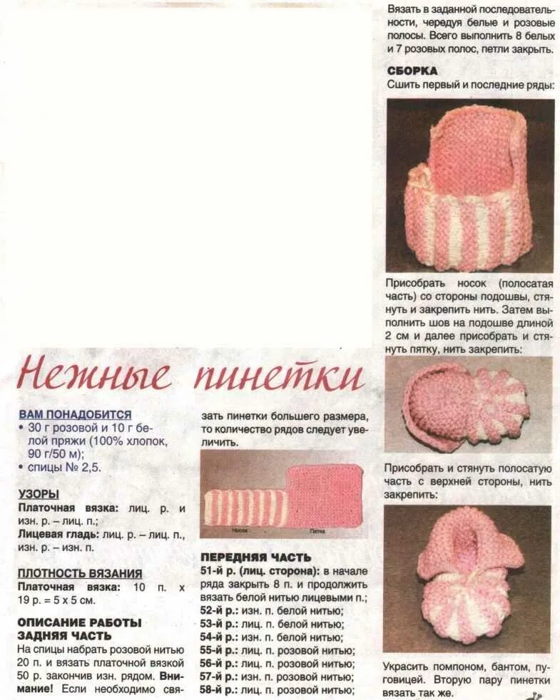 Красивые пинетки спицами для новорожденных схемы Картинки ПИНЕТКИ СПИЦАМИ ПОШАГОВОЕ ОПИСАНИЕ