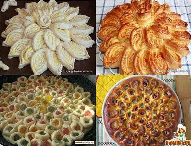 Красивые пироги из дрожжевого теста фото NOWACRAFT: PRATİK HAMUR İŞİ ŞEKİLLERİ 3 Домашние блины, Выпечка, Кулинария