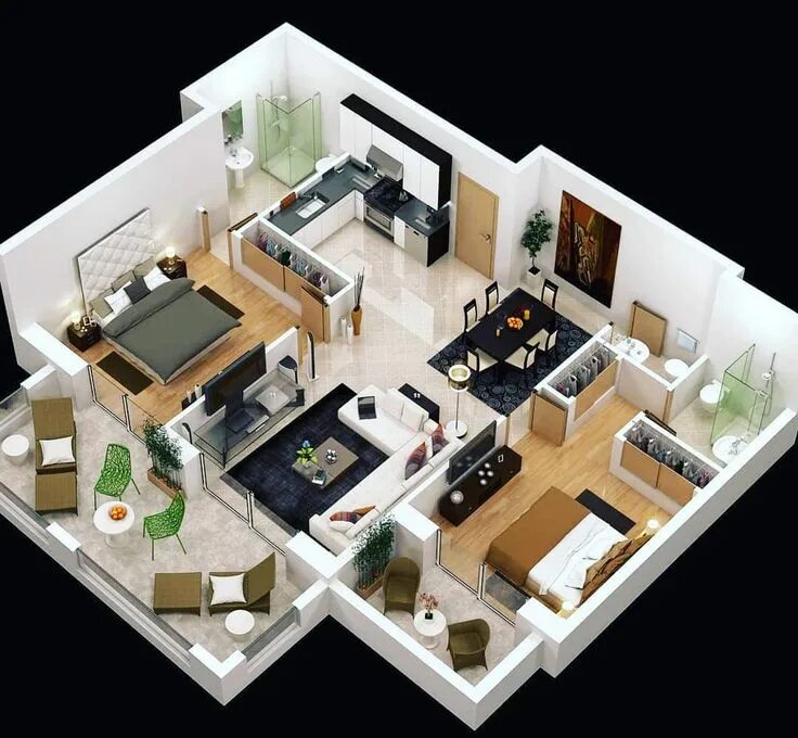 Красивые планировки домов 1 этаж Yes or no? ... #3d #amazing #archi Luxury floor plans, House layout plans, Moder