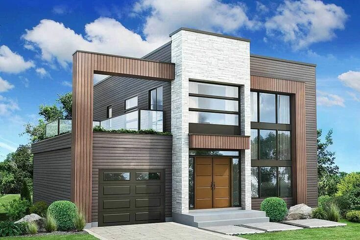 Красивые планировки домов 2 этажа хай тек Plan 80872PM: Contemporary House Plan with Second Floor Deck Contemporary house 