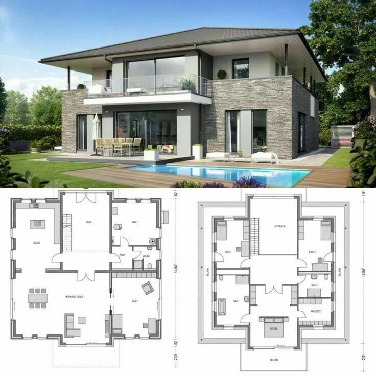 Красивые планировки домов 2 этажа хай тек www.altena.heinzv ... #architecture #heinzvonheiden heinzvonheidenmassivhäuser, 