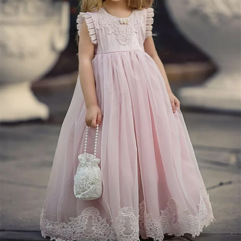 Красивые платье девочке фото Pink Lovely Flower Girl Dresses Special Occasion for Weddings Kids Pageant Gowns