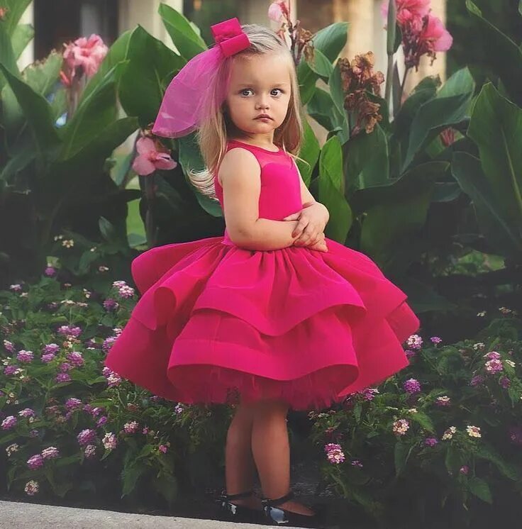 Красивые платье девочке фото Tired Skirt Short Ball Gown Flower Girl Dresses Çiçekli kız elbiseleri, Kadın el