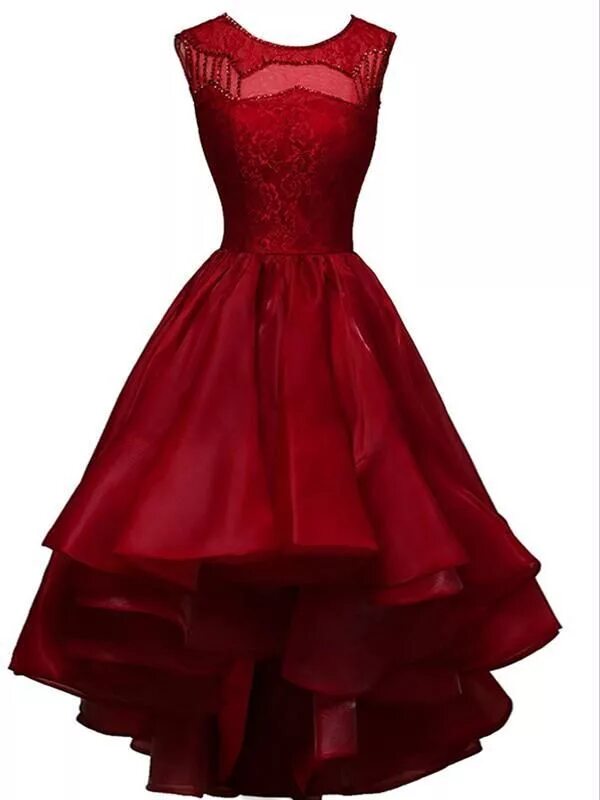 Красивые платья фото без девушек High Low Homecoming Dress,A-line Lace Short Prom Dresses ,ED210018 Red homecomin