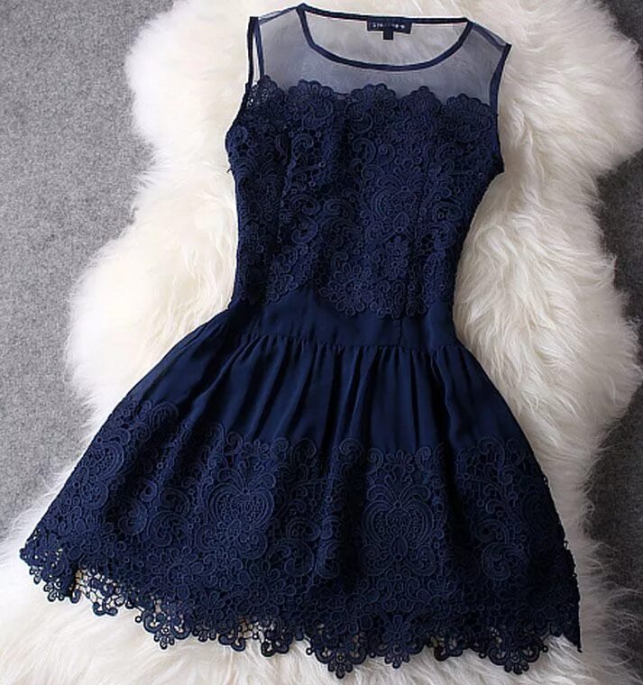 Красивые платья фото без девушек Untitled-11_original Lace blue dress, Navy lace dress, Fashion