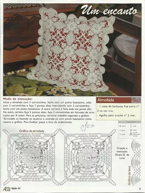 Красивые подушки крючком со схемами Kira scheme crochet: Scheme crochet no. 3255 Crochet padrão toalha de mesa, Padr